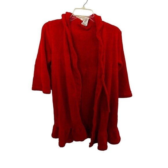 Pj & Me Toddler Girls Wrap Around Robe Red 6/6X - Picture 2 of 6